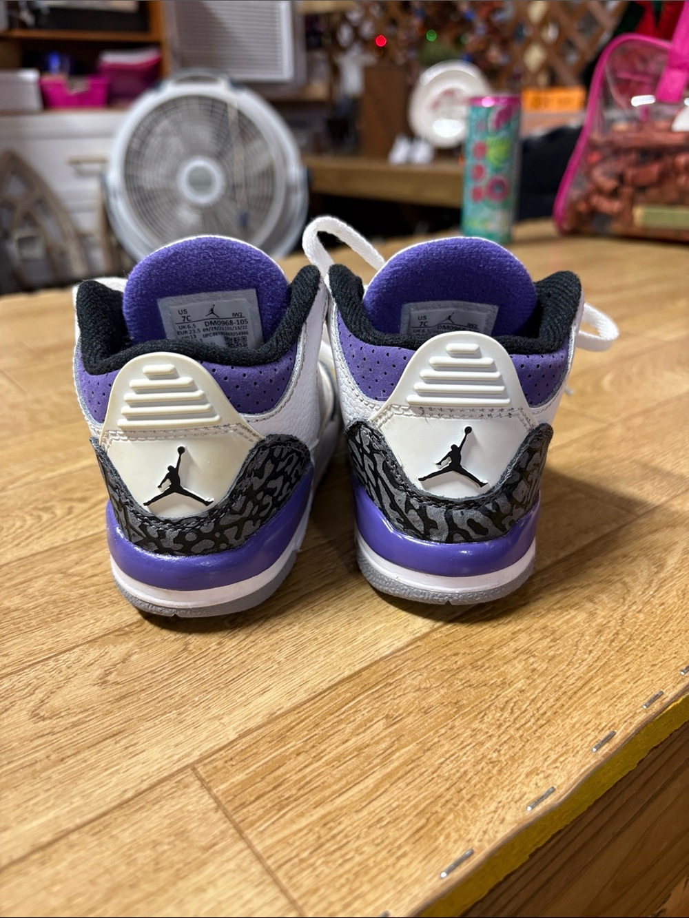 Jordan Kids Retro 3 Low - White, Purple & Black
